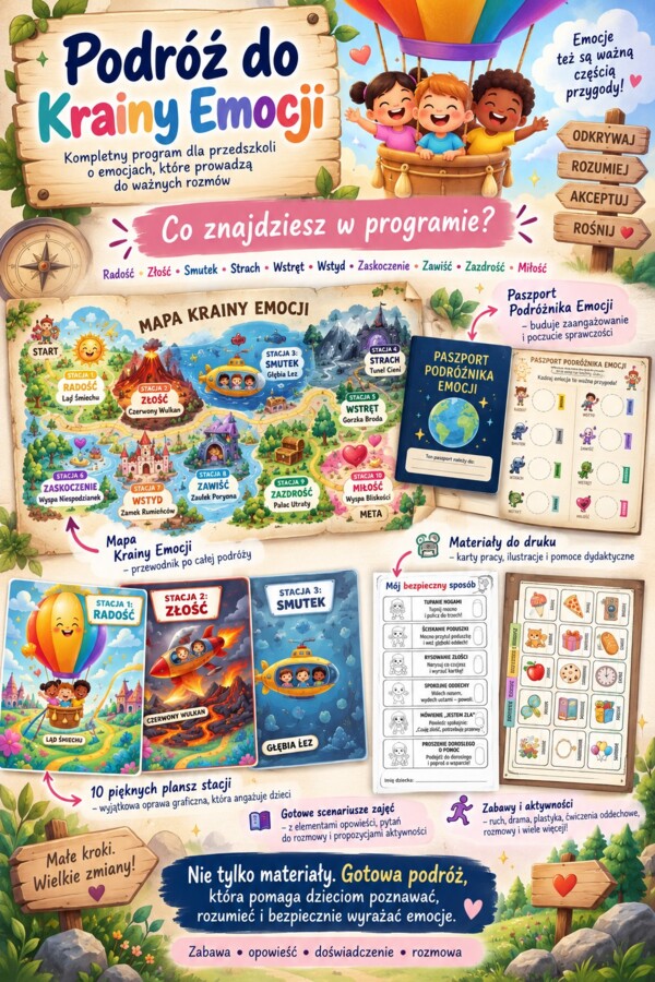 PODRÓŻ DO KRAINY EMOCJI – program rozwijający kompetencje emocjonalne u dzieci w wieku przedszkolnym