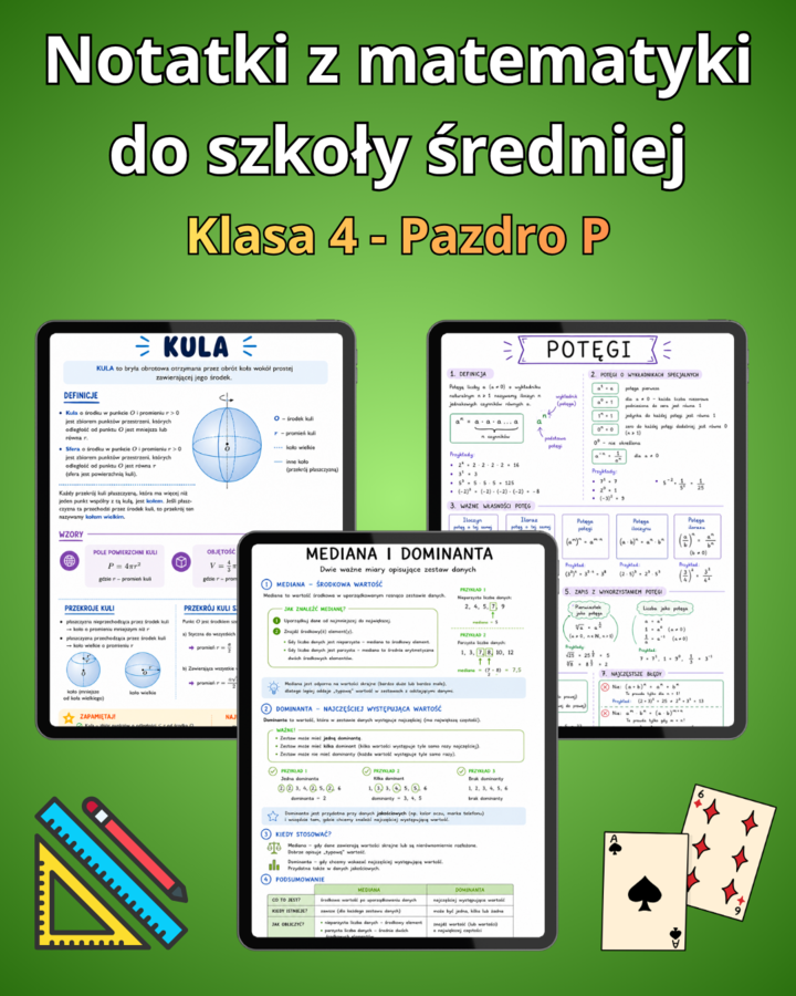 Notatki z matematyki do 4 klasy - Pazdro 4P