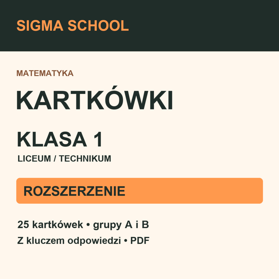 Kartkówki — klasa 1 LO / technikum — ROZSZERZENIE + klucz odpowiedzi