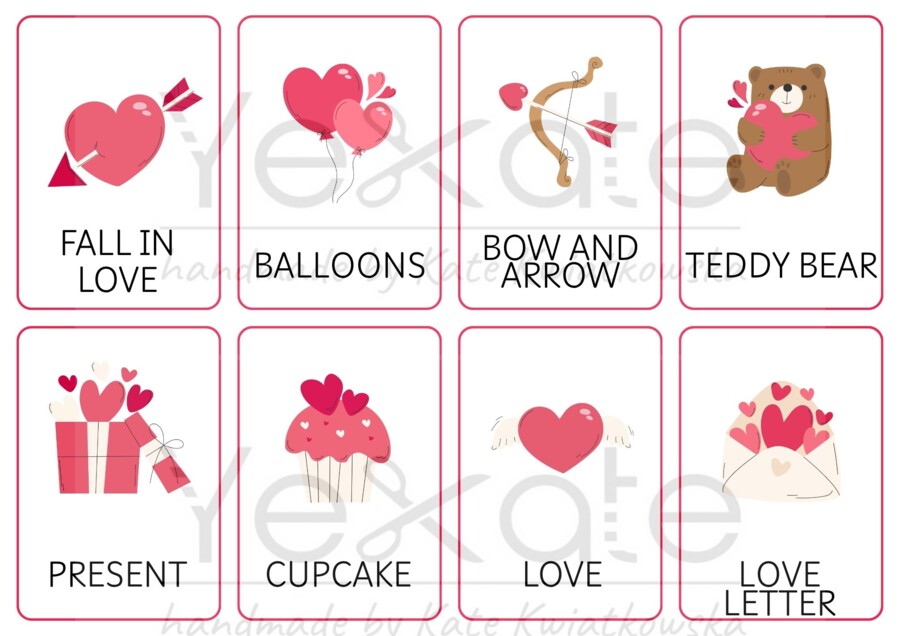 Fiszki angielski St Valentine's Day Walentynki English