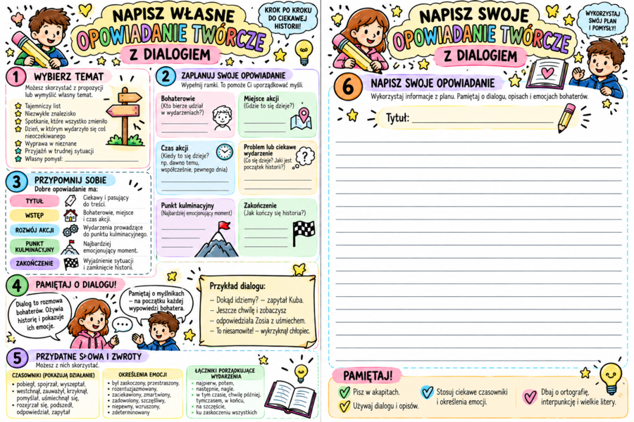 Opowiadanie twórcze z dialogiem
