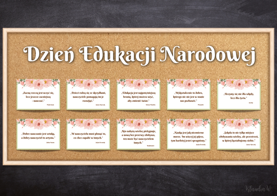 Dzień Edukacji Narodowej - gazetka z cytatami
