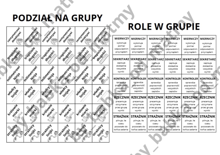 Jednostki długości - praca w grupach dla kl. 4