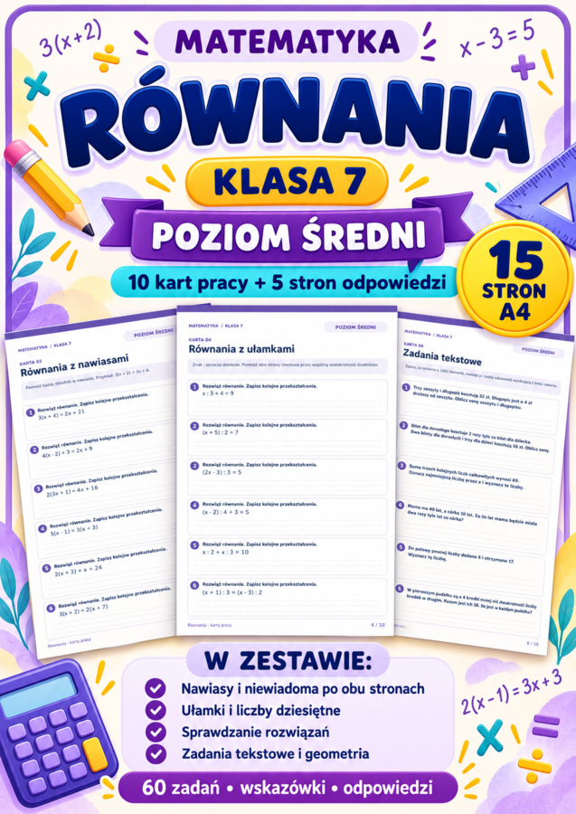 RÓWNANIA-ŚREDNIE- klasa 7