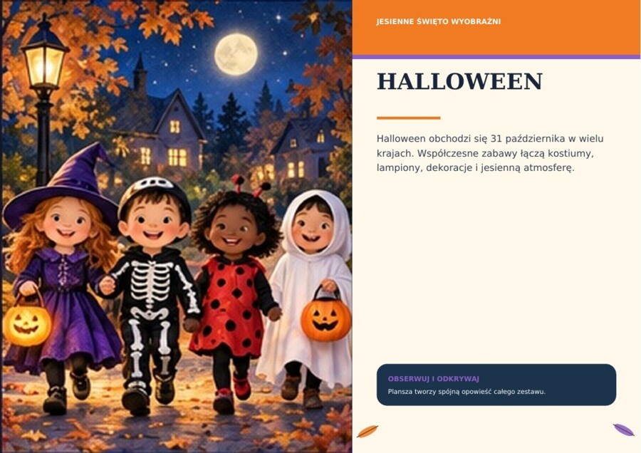 Halloween | gazetka premium, przedszkole i klasy 1–4, 18 plansz
