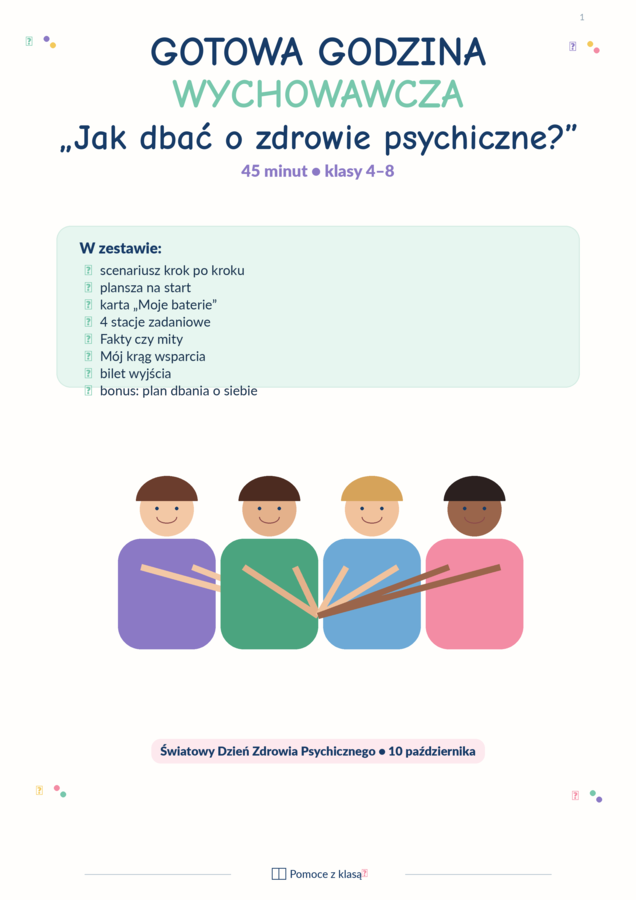 Gotowa godzina wychowawcza „Jak dbać o zdrowie psychiczne”