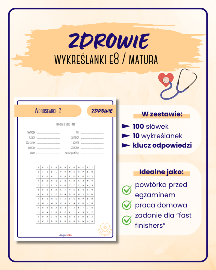 Wykreślanki - Zdrowie | Egzamin 8-klasisty | Matura