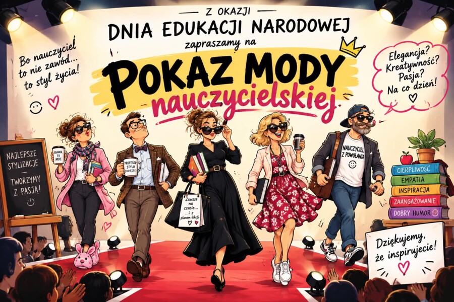 Scenariusz na DEN - pokaz mody nauczycielskiej ,,Jak przetrwać do dzwonka"