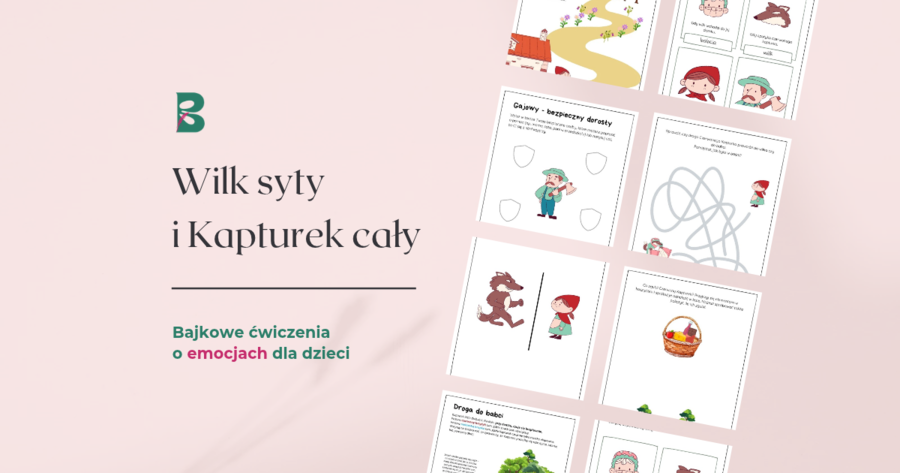 Wilk i Kapturek: Pakiet kart pracy o granicach i emocjach (Wiek 5-9 lat) – PDF do druku