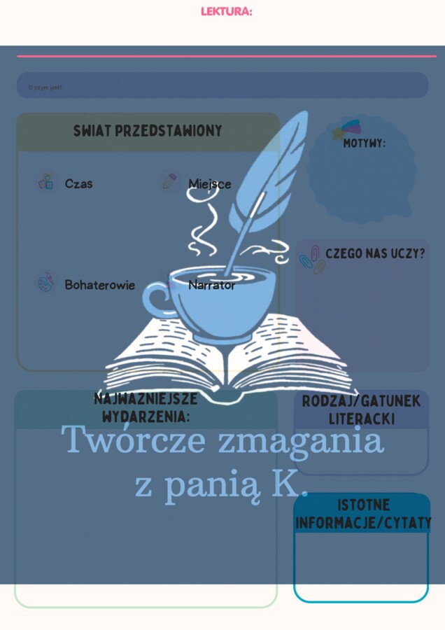 Powtórzenie lektury - schemat do uzupełnienia