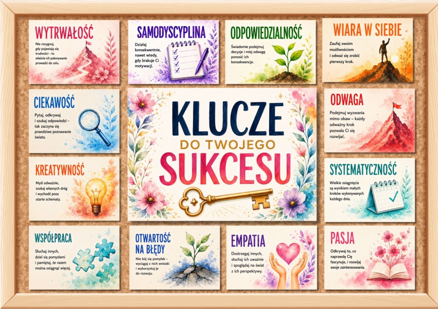 KLUCZE DO TWOJEGO SUKCESU - gazetka motywująca dla uczniów