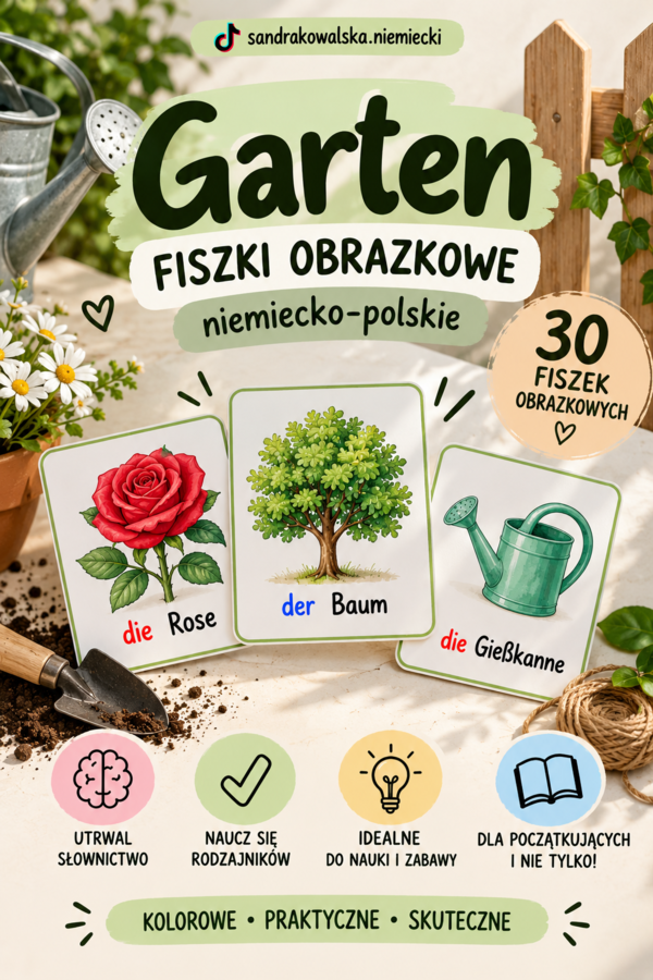 Garten – niemiecko-polskie fiszki obrazkowe