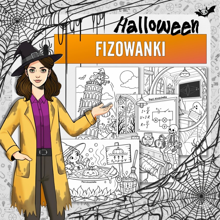 Fizowanki: Kolorowanki fizyczne na Halloween (31.10) | Gotowe do druku, za darmo!