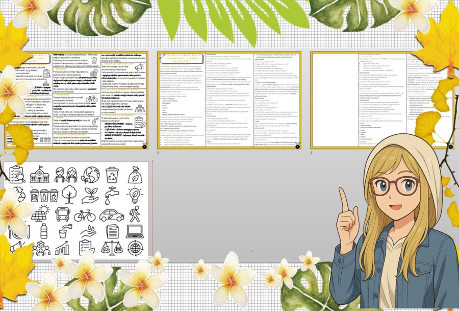 Sketchnotka/notatka - dla ucznia i przypomnienie dla nauczyciela w pdf. Temat "Czy nasza szkoła dba o środowisko? – audyt uczniowski". Edukacja zdrowotna. Klasa 8.