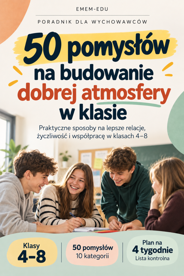50 pomysłów na budowanie dobrej atmosfery w klasie  | Klasy 4–8 | PDF