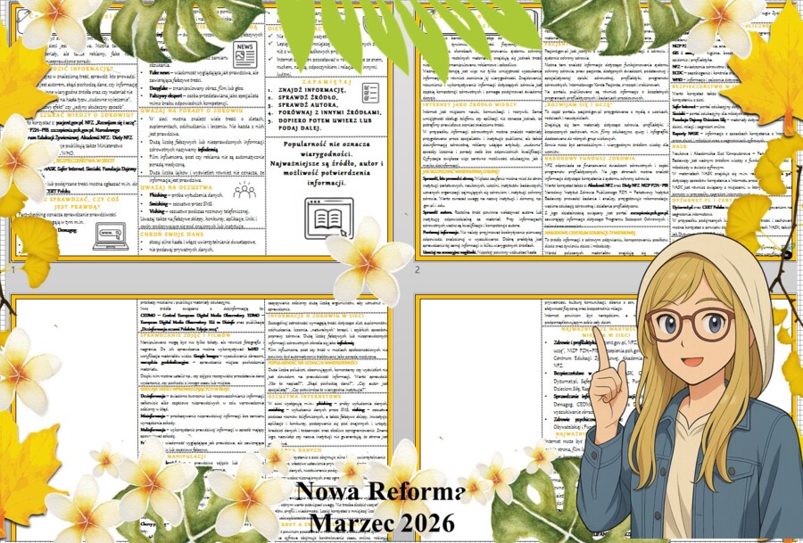 Sketchnotka/notatka - dla ucznia i przypomnienie dla nauczyciela w pdf. Temat "Co warto odwiedzić w sieci? ". Edukacja zdrowotna. Klasa 6.
