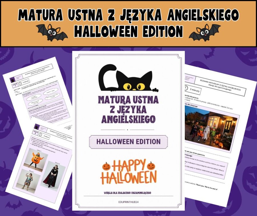 Matura Ustna z Języka Angielskiego – Zestaw Egzaminacyjny: Halloween Edition (Wersja Ucznia i Nauczyciela)