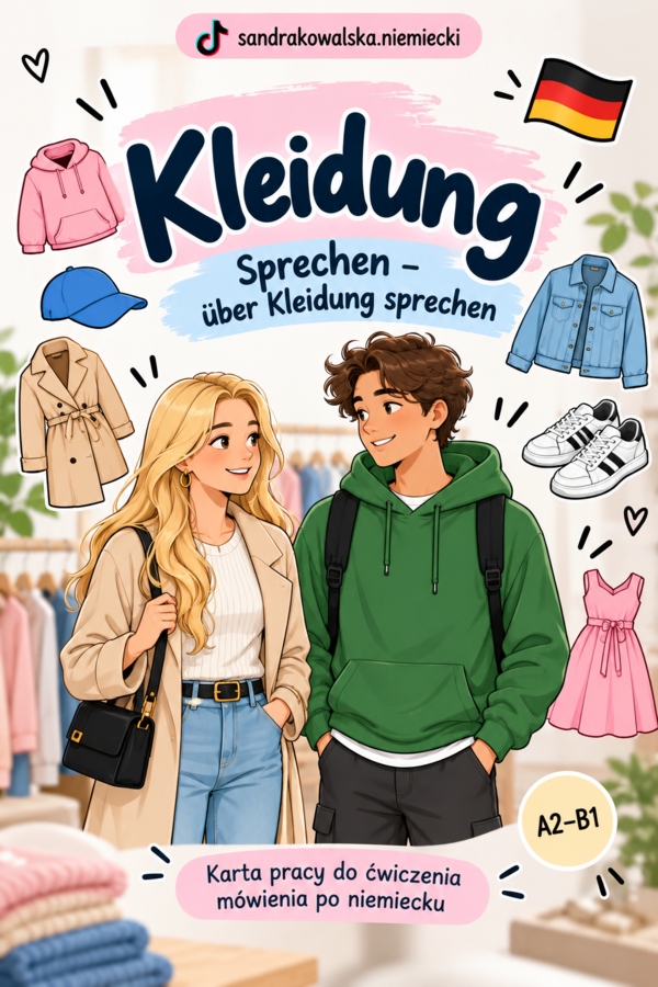Kleidung – karta pracy na mówienie po niemiecku | A2–B1