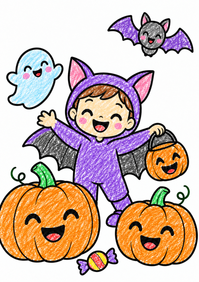Niestraszne Halloween – 28 kolorowanek do druku dla przedszkolaków |PDF A4