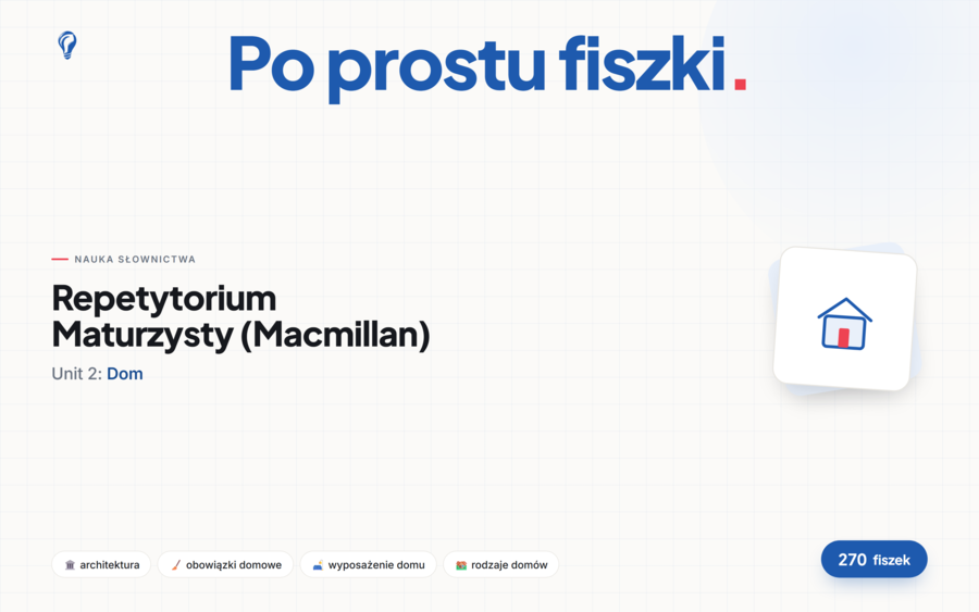 Fiszki do Unitu 2, Repetytorium Maturzysty (Macmillan)