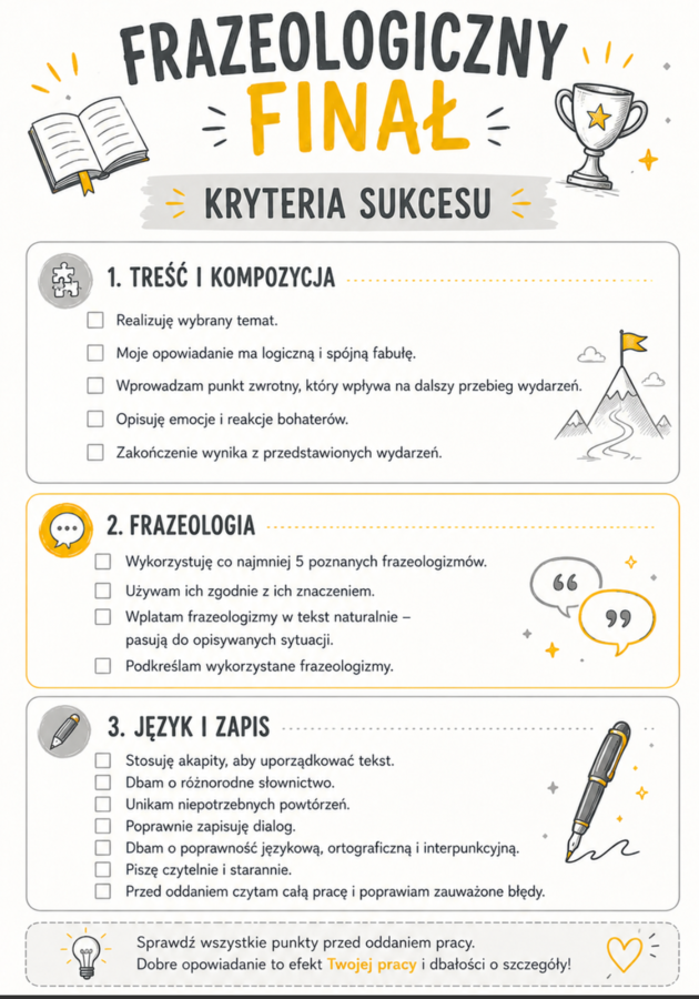 INNOWACJA PEDAGOGICZNA „Frazeologizm na dobry tydzień. Tropiciele frazeologizmów” – klasa 6
