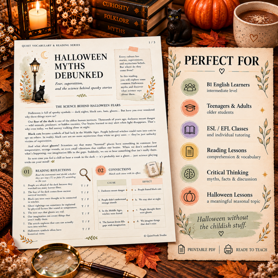 Halloween Myths Debunked – czytanie, słownictwo i critical thinking | B1