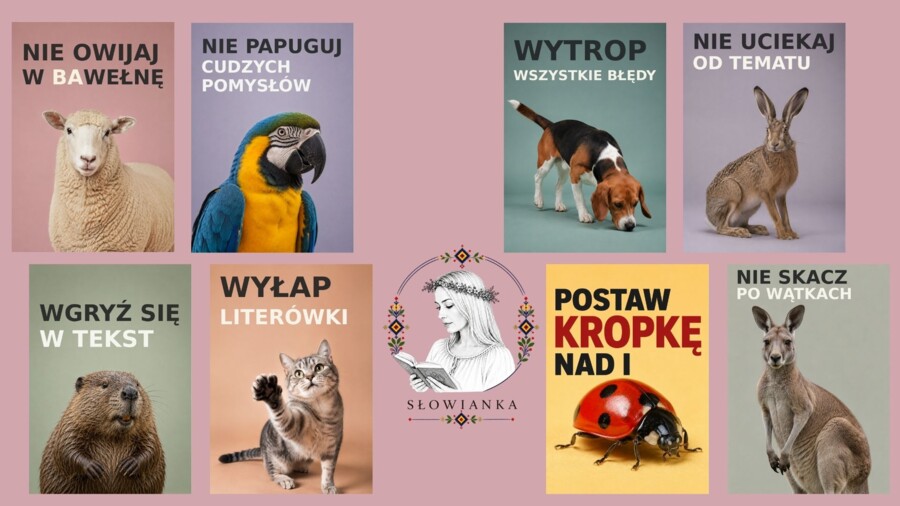 20 plakatów polonistycznych (formaty: A4, A3 oraz A2)