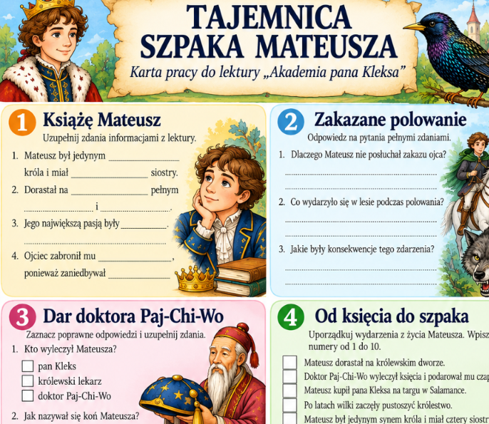 Pakiet materiałów do lektury "Akademia pana Kleksa"
