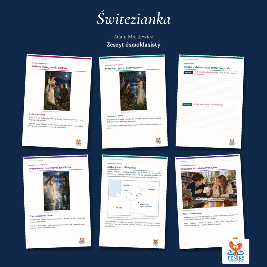 Świtezianka — Adam Mickiewicz | Zeszyt ósmoklasisty: szczegółowe omówienie, 168 zadań  i klucz odpowiedzi