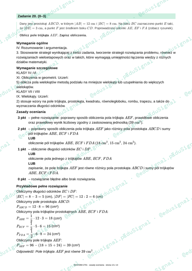 Próbny egzamin ósmoklasisty z matematyki, klasa 8 (arkusz I w układzie CKE + zasady oceniania)