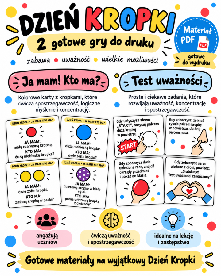 DZIEŃ KROPKI – 2 GOTOWE GRY DLA KLASY!