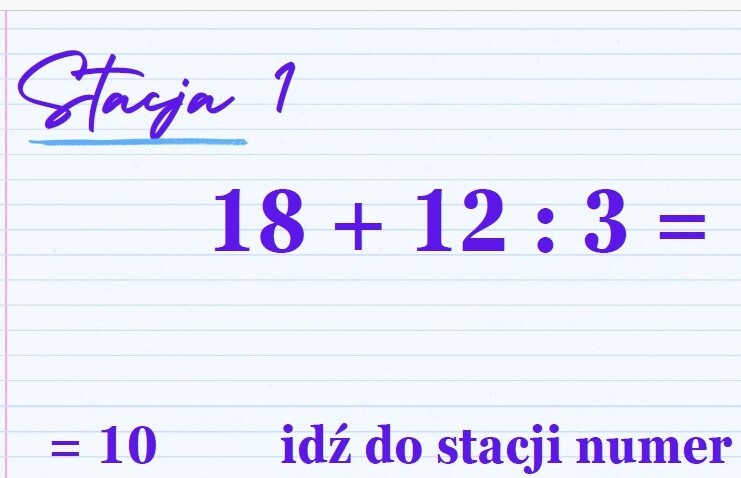 Kolejność wykonywania działań - stacje zadaniowe