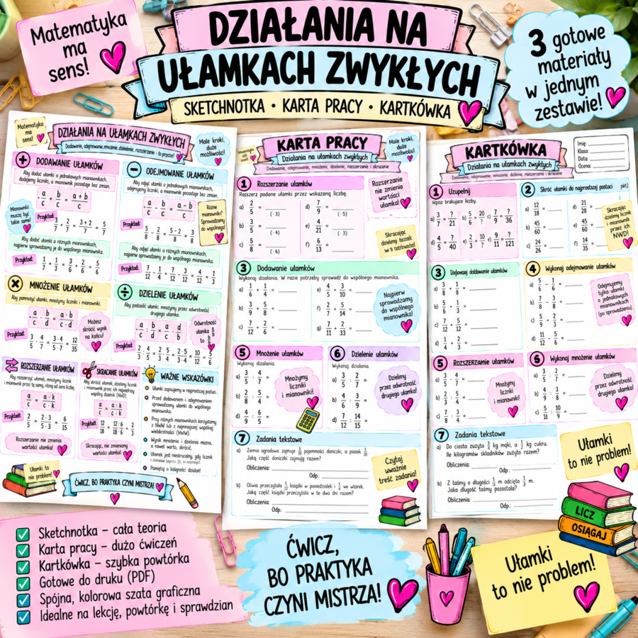 Działania na ułamkach zwykłych