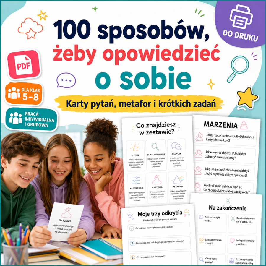 Karty 100 sposobów, żeby opowiedzieć o sobie
