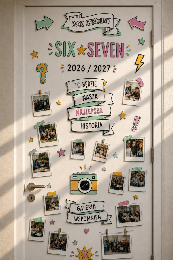 Dekoracja Gazetka Klasowa szkolna – Six Seven – Galeria Wspomnień 2026/2027