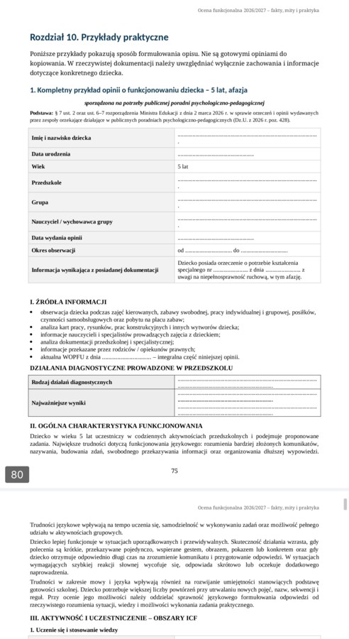 Ocena funkcjonalna 2026/2027 Fakty, mity i praktyka