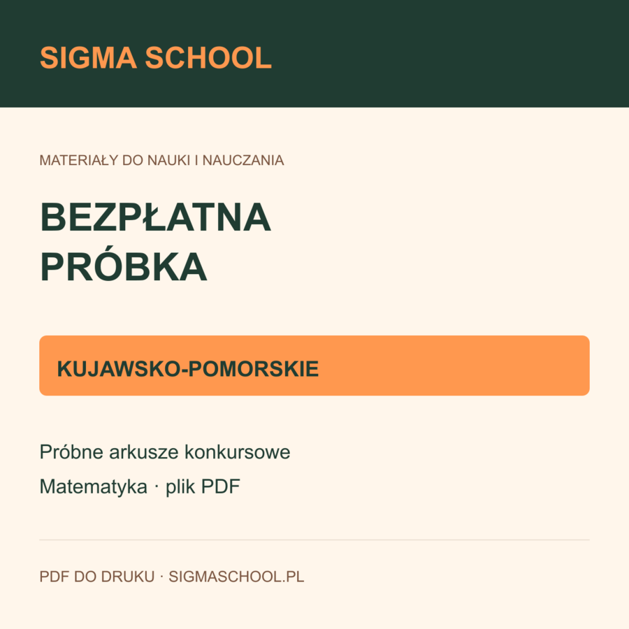 Bezpłatna próbka konkursu matematycznego — kujawsko-pomorskie