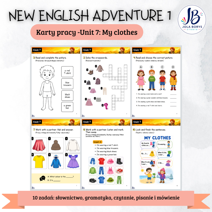New English Adventure 1 – Unit 7: My Clothes – zadania komunikacyjne