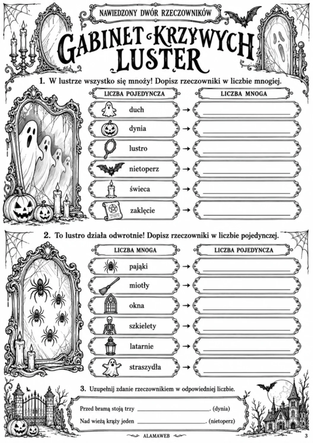 "Halloweenowa gramatyka" - zestaw ćwiczeń dla klas 4-5.