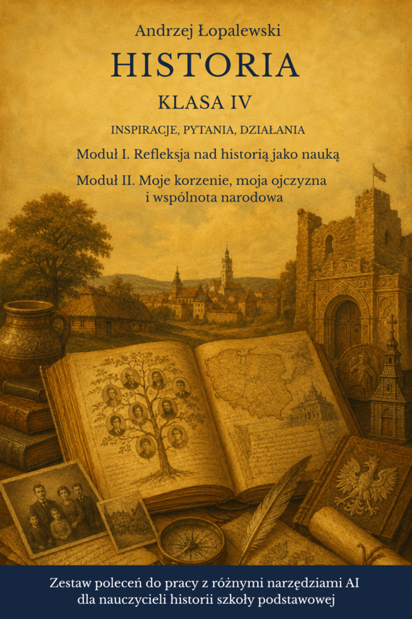 Historia – klasa IV. Inspiracje, pytania, działania. Zestaw poleceń do pracy z AI dla nauczycieli historii szkoły podstawowej_wybrane  moduły