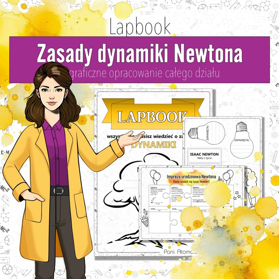 Dynamika - Lapbook z całego działu | Fizyka klasa 7
