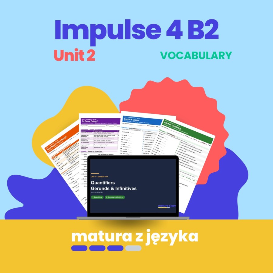 Impulse 4 Unit 2 – The human body and creative thinking: słownictwo B2, ciało i kreatywność, karta pracy z kluczem