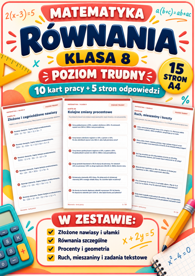 RÓWNANIA-TRUDNE- klasa 8