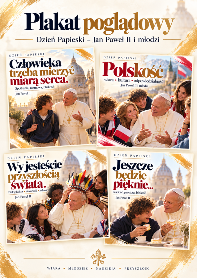 Dzień papieski, myśli Jana Pawła II, prezentacja lub plakaty o polskim papieżu