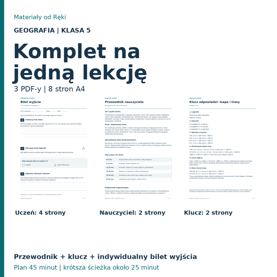 Mapa i skala - klasa 5 | Mapa bez zgadywania