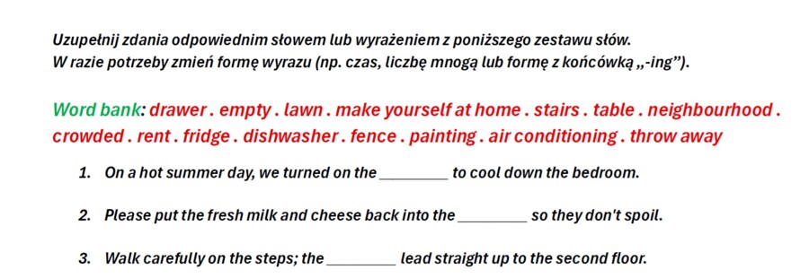 Miejsce Zamieszkania – Karta Pracy & Powtórka Słownictwa (PDF)
