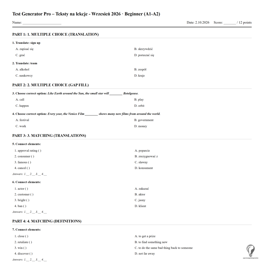 Generator testów, THE 3-LEVEL PRESS Issue #03