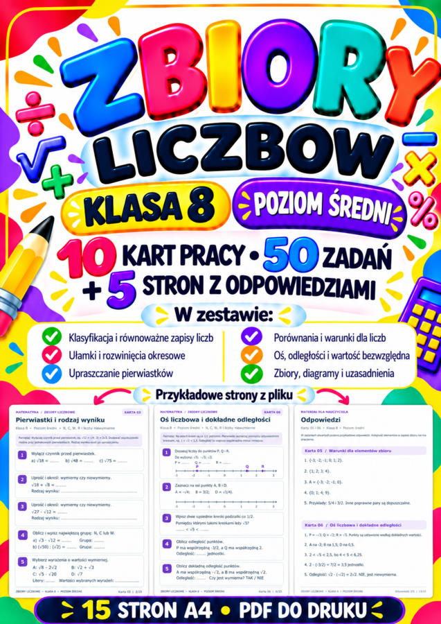 ZBIORY LICZBOWE-ŚREDNIE-klasa 8