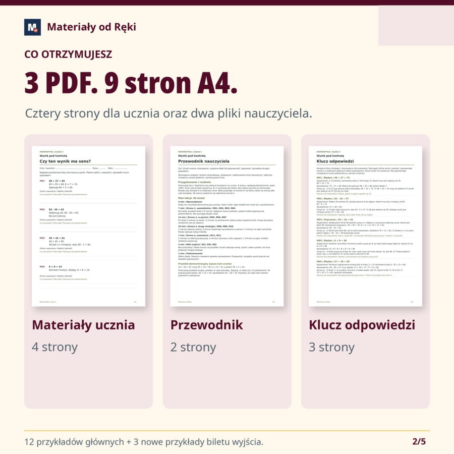 Błędy w obliczeniach - znajdź, wyjaśnij i popraw | Matematyka, klasa 4