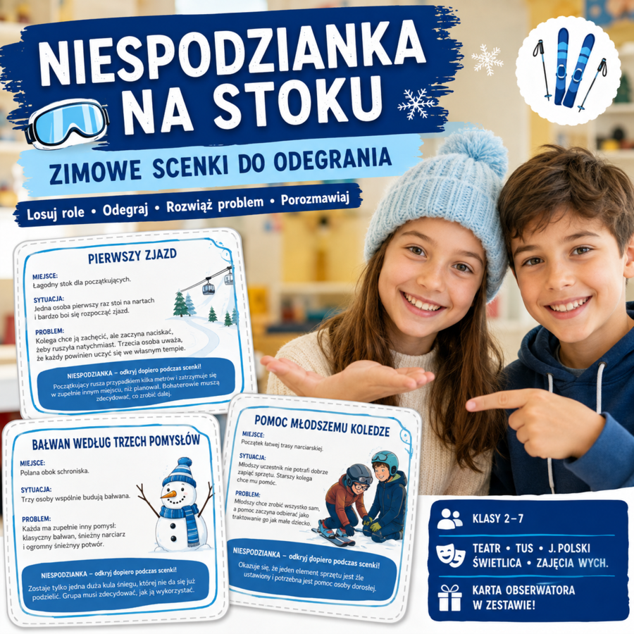 Niespodzianka na stoku — 16 zimowych scenek do odegrania